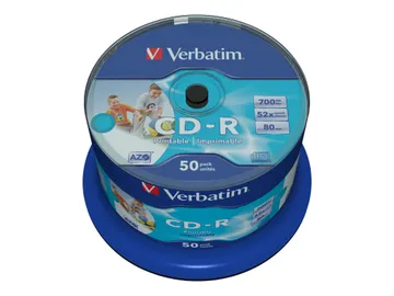 Verbatim DataLifePlus — 700 Mo 52x, surface imprimable large, spindle
