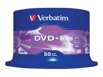 Verbatim 50 x DVD+R — argent mat, spindle