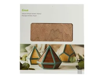 Cricut Natural Wood Veneer — 305 x 305 mm, 2 feuilles, noyer