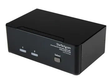StarTech.com Commutateur KVM USB et double DVI à 2 ports avec audio et h