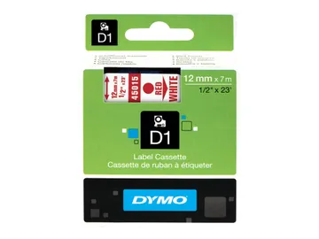 Dymo D1 Auto-adhésif — pour LabelMANAGER 100, Wireless PnP; LabelPOINT 250, rouge sur blanc
