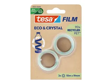 Tesa TesaFilm Eco & Crystal — 19 mm x 10 m, transparent (pack de 2)