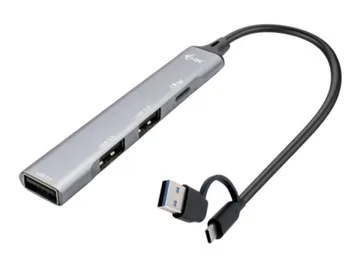 i-tec Concentrateur (hub) — de bureau, USB-C/USB-A, métal