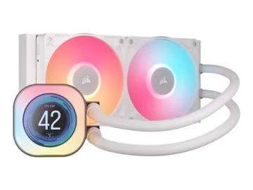 Corsair iCUE Link TITAN 240 RX LCD — Taille de radiateur : 240 mm, (pour : LGA1851, LGA1700, blanc