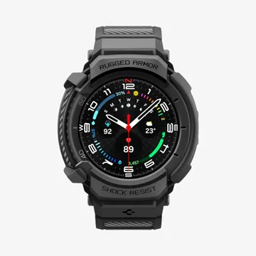 Spigen Rugged Armor Pro — Boîtier + bracelet, Smartwatch, Noir, réf. ACS10013