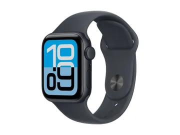 Apple Watch SE 3 (GPS + Cellular) — 40 mm, Wi-Fi 4, aluminium minuit, fluoroélastomère