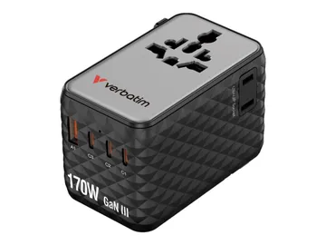 Verbatim Charge 'n' Travel — 170 Watt, 10 A, Power Delivery 3.0 + PPS