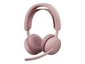 Logitech 2 ES Micro-casque — Bluetooth, sans fil, USB-C, rose, Certifié pour Microsoft Teams