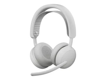 Logitech 2 ES Micro-casque — Bluetooth, sans fil, USB-C, blanc cassé, Certifié pour Microsoft Teams