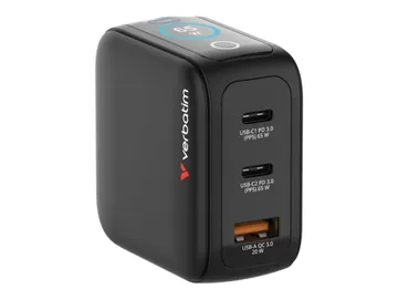 Verbatim Adaptateur secteur — 65 watt, Power Delivery 3.0 + PPS, QC 3.0