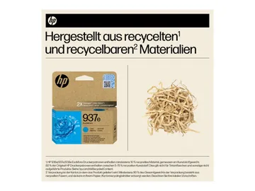 HP 937e EvoMore 20 ml — pour Officejet Pro 9110b, 9120, 9120b, cyan, réf. 4S6W6NE#LS3
