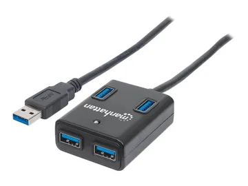 Manhattan USB-A 4-Port Hub — 4 x SuperSpeed USB 3.0, 4x USB-A Ports
