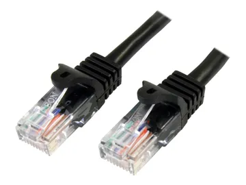StarTech.com Câble réseau Cat5e UTP sans crochet — 50 cm Noir, RJ-45 (M) pour RJ-45 (M)