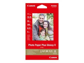 Canon Photo Paper Plus Glossy II PP-201 — 100 x 150 mm, 260 g/m², 50 feuille(s) papier photo