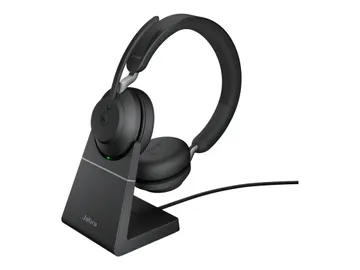 Jabra Evolve2 65 MS Stereo — Bluetooth, sans fil, USB-A, avec support de chargement