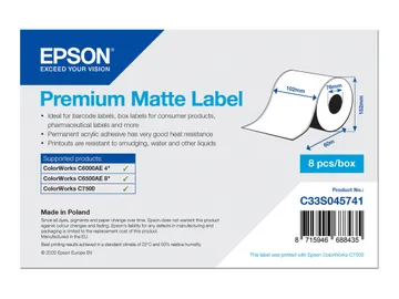 Epson Premium Mat — pour ColorWorks CW-C6000Ae, CW-C6500Ae