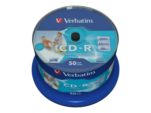 Verbatim DataLifePlus — 700 Mo 52x, surface imprimable large, spindle