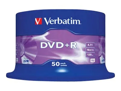 Verbatim 50 x DVD+R — argent mat, spindle