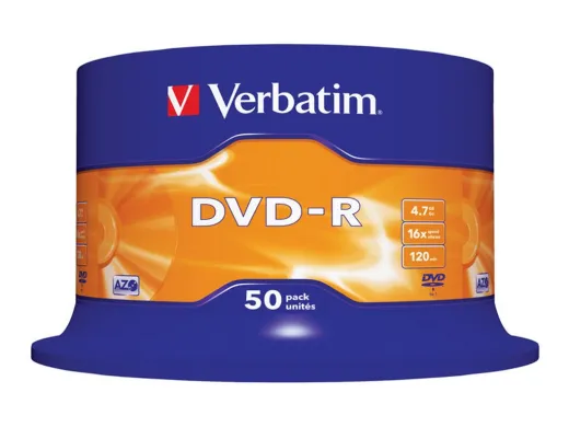Verbatim 50 x DVD-R — argent mat, spindle