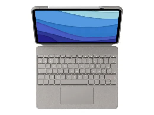 Logitech Combo Touch — avec trackpad, rétroéclairé, AZERTY, sable