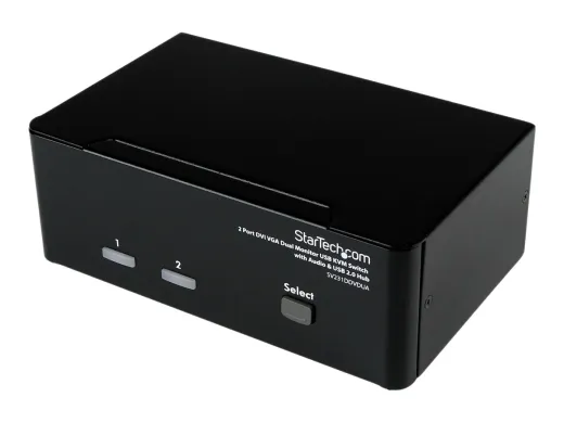 StarTech.com Switch KVM USB 2 ports DVI VGA avec audio