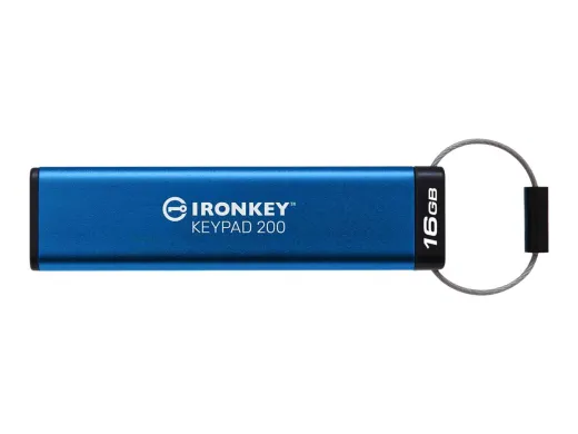 Kingston IronKey Keypad 200 — FIPS 140-3 Level 3, USB 3.2 Gen 1, chiffré, 16 Go
