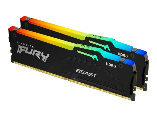 Kingston FURY Beast RGB — 32 Go: 2 x 16 Go, DIMM 288 broches, 6000 MHz / PC5-48000, noir