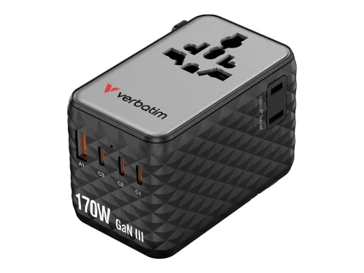 Verbatim Charge 'n' Travel — 170 Watt, 10 A, Power Delivery 3.0 + PPS
