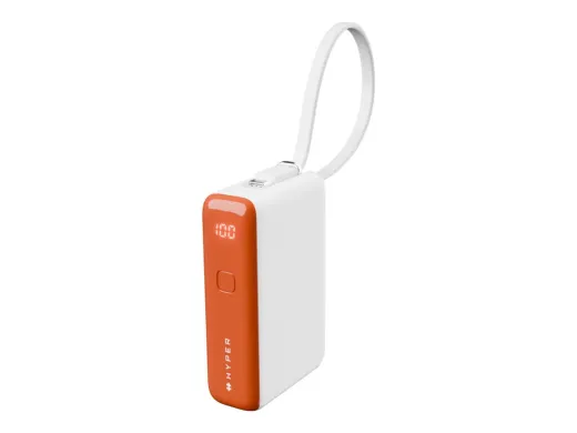 Targus HyperJuice Flex Mini — 10000 mAh, 30 watt, PD (USB-C), orange vermillon