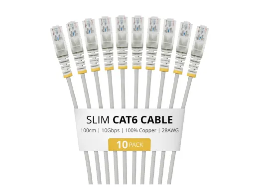 StarTech.com Startech — RJ-45 (M) pour RJ-45 (M), 3.6 mm, CAT 6, lot de 10, 1 m, gris (pack de 10)