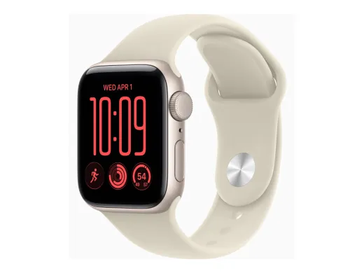 Apple Watch SE 3 (GPS) — Wi-Fi 4, Bluetooth, 40 mm, aluminium droit, réf. MJKR4ZR/A