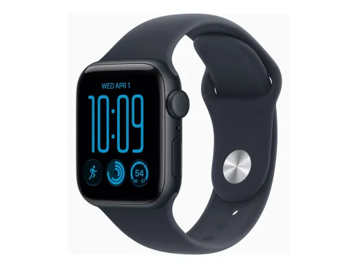 Apple Watch SE 3 (GPS) — Wi-Fi 4, Bluetooth, 40 mm, aluminium minuit, réf. MJKY4ZR/A
