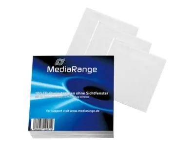 MEDIARANGE Pochette CD/DVD — blanc (pack de 100), capacité : 1 CD/DVD