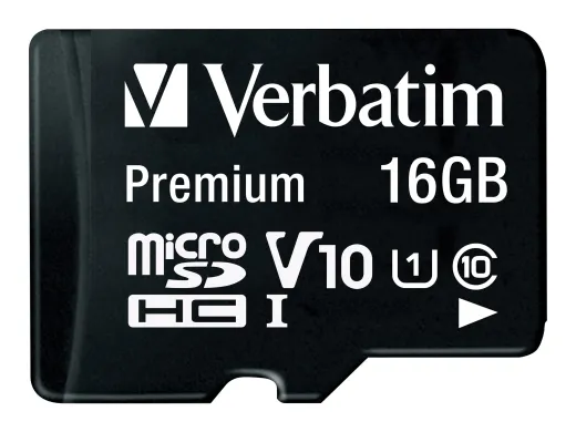 Verbatim Carte mémoire flash (adaptateur microSDHC — Class 10, SD inclus(e)), micro SDHC, 16 Go